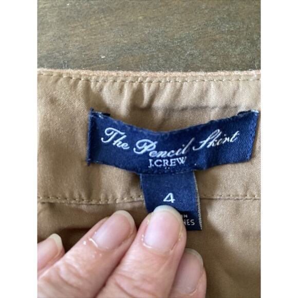 J Crew The Pencil Skirt Brown Wool Blend Skirt Size 4 Lined Back Vent Career - Picture 4 of 8